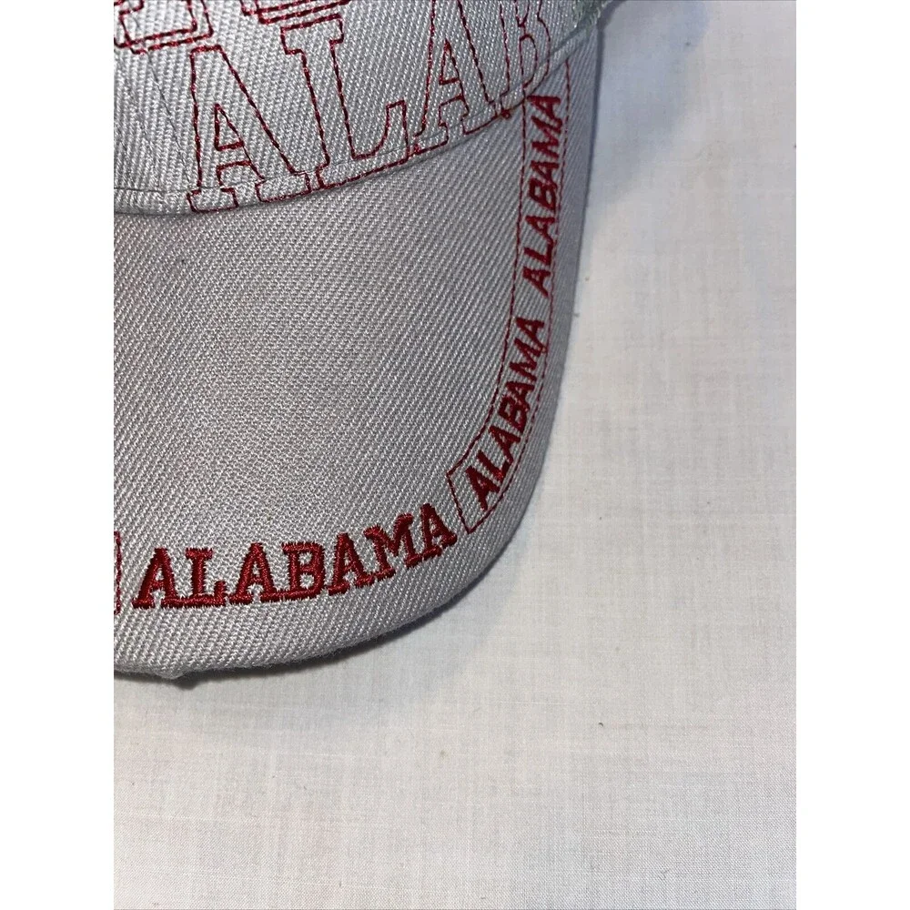 Unbranded Alabama Baseball Cap Unisex One Size Gray Red Adjustable Mesh Back